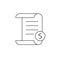 Invoice line icon. Payment and bill invoice. Order symbol concept. Tax sign design. Paper bank document icon