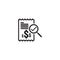 Invoice line icon. Payment money dollar bill symbol. budget cost finance report document with chart. Small data concept. Accountin