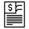 Invoice paper icon outline vector. Bill payment