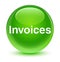 Invoices glassy green round button