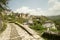 Ioannina village Vitsa in spring season old tranditional houses and green trees