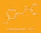 Iobenguane I-131 cancer drug molecule radiopharmaceutical. Skeletal formula.