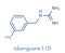 Iobenguane I-131 cancer drug molecule radiopharmaceutical. Skeletal formula.