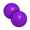 Iodine (I2) molecule. Solutions of elemental iodine are used as disinfectants