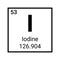 Iodine periodic element table science vector illustration atomic chemistry symbol sign