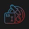 Iodine-starch test gradient vector icon for dark theme