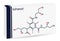 Iohexol molecule. Skeletal chemical formula. Paper packaging for drugs