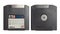 Iomega zip drive disc front and back view. Isolated. Illustrative editorial