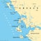 Ionian Islands Region of Greece, Greek islands in Ionian Sea, political map