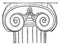 Ionic Capital, the Temple of Apollo at Base, vintage engraving