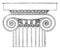 Ionic Capital, the Temple of Minerva Polias at Priene, vintage engraving