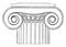 Ionic capital of the Temple of Wingless Victory, vintage engraving