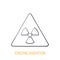 Ionizing radiation hazard symbol. Outline icon. Vector illustration. Nuclear energetic symbol. Triangular warning sign of danger.