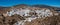 Ios island, Greece, Cyclades. Panoramic aerial drone view of Chora town