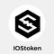 IOStoken IOST vector logo. A Secure Scalable Blockchain for Smart Services and blockchain crypto currency.