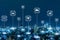 IOT Internet of Things. global media link connecting on night city background, digital, internet, communication, networking, sma