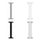 Iota greek symbol capital letter uppercase font icon outline set black grey color vector illustration flat style image