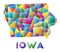 Iowa - colorful low poly us state shape.