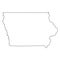 Iowa IA State Border USA Map Outline