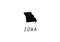 Iowa  map state shape America borders