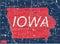 Iowa state detailed editable map