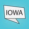 Iowa word on a sticker