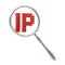 IP under the magnifier isolated