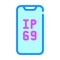 Ip69 smartphone waterproof protection color icon vector illustration