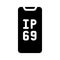 Ip69 smartphone waterproof protection glyph icon vector illustration