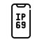 Ip69 smartphone waterproof protection line icon vector illustration