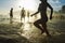 Ipanema Beach Rio Brazilian Men and Women Silhouettes