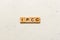 IPCC word written on wood block. abbreviation Intergovernmental Panel on Climate Change text on cement table for your