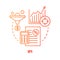 IPI red concept icon. Industrial production index idea thin line illustration. Economic manufacture indicator