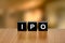 IPO or Initial public offering on black block