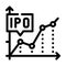 Ipo initial public offering infographic line icon vector illustration