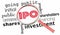 IPO Initial Public Offering Stock Sale Magnifying Glass 3d Illus