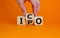 IPO vs ICO. Hand turns a cube and changes the word `IPO - initial public offering` to `ICO - initial coin offering`. Beautiful