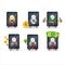 Ipod music cartoon character with cute emoticon bring money