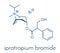 Ipratropium bromide asthma and COPD drug molecule. Often administered via inhaler. Skeletal formula.