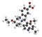 Iptacopan drug molecule. 3D rendering. Atoms are represented as spheres with conventional color coding: hydrogen white, carbon