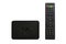 Iptv box and remote controller. Modern multimedia device for viewing television via the Internet, multimedia player and control