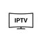 IPTV vector line icon. IP TV video channel box concept icon.