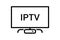 IPTV vector line icon. IP TV video channel box concept icon.