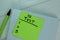 IQ Test write on sticky notes Supported by an additional services isolated on office desk