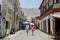 IQUIQUE, CHILE, 2017-01-18: tourists walking in downtown among r