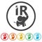 IR logo letters ring icon, color set