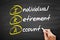 IRA - Individual Retirement Account acronym, concept on blackboard