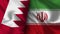 Iran and Bahrain Realistic Flag â€“ Fabric Texture Illustration