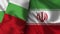 Iran and Bulgaria Realistic Flag â€“ Fabric Texture Illustration