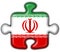 Iran button flag puzzle shape